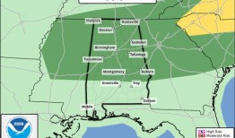 未来3天阿拉巴马州可能出现孤立的强风暴