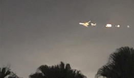 波音747货机因引擎故障紧急降落在迈阿密