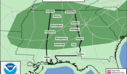 未来3天阿拉巴马州可能出现孤立的强风暴